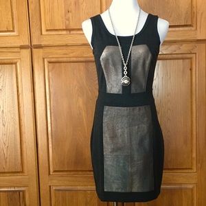 Fifteen Twenty Grey  Mini Dress with Lamb Leather